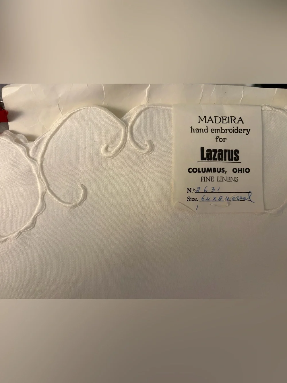 Exquisite Vintage Madeira Hand-Embroidered Shadow Work Tablecloth & 8 Napkin Set